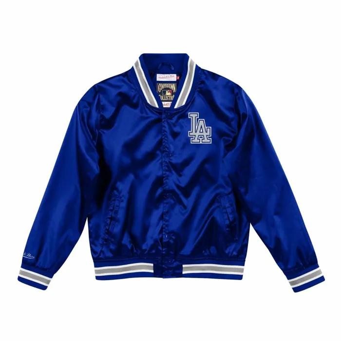 Women039s Jackets and Outerwear Mitchell and Ness Women039s Lightweight Satin Jacket Los Angeles Dodgers Women039s Jackets and Outerwear Mitchell and Ness Women039s Lightweight Satin Jacket Los Angeles Dodgers