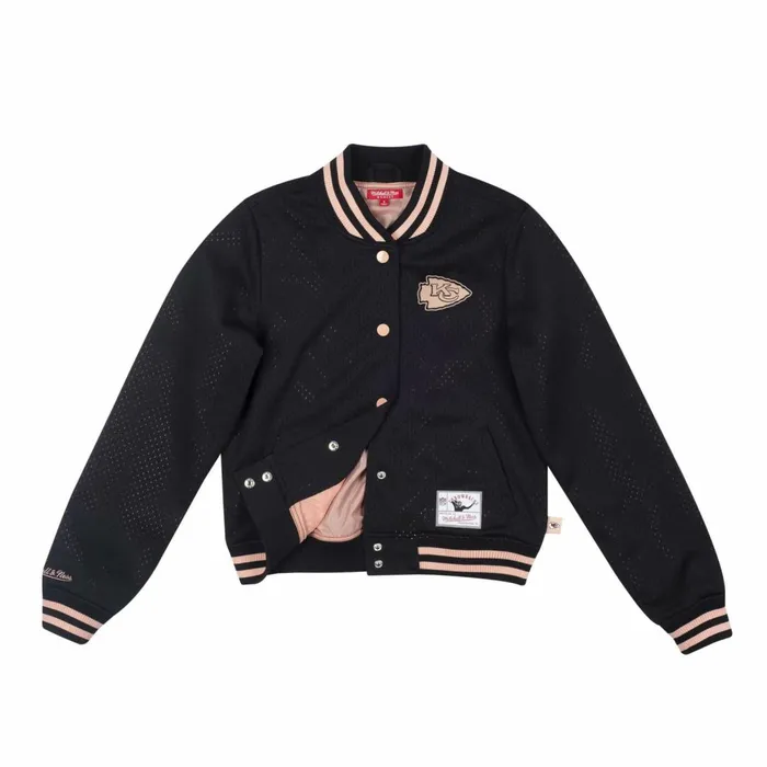 Women039s Jackets and Outerwear Mitchell and Ness Womens Frontline Mesh Button Up Jacket Kansas City Chiefs Women039s Jackets and Outerwear Mitchell and Ness Womens Frontline Mesh Button Up Jacket Kansas City Chiefs