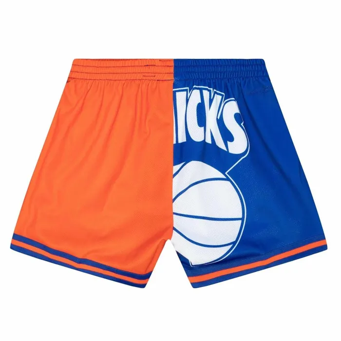 Women039s Womens Mitchell and Ness Womens Big Face Shorts 50 New York Knicks