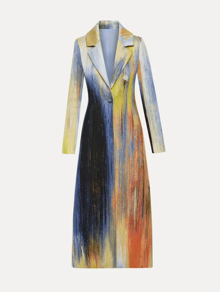 Women Abstract Brushstroke Jacquard Coat Calendula Multi Oscar De La Renta Jackets and Coats Women Abstract Brushstroke Jacquard Coat Calendula Multi Oscar De La Renta Jackets and Coats