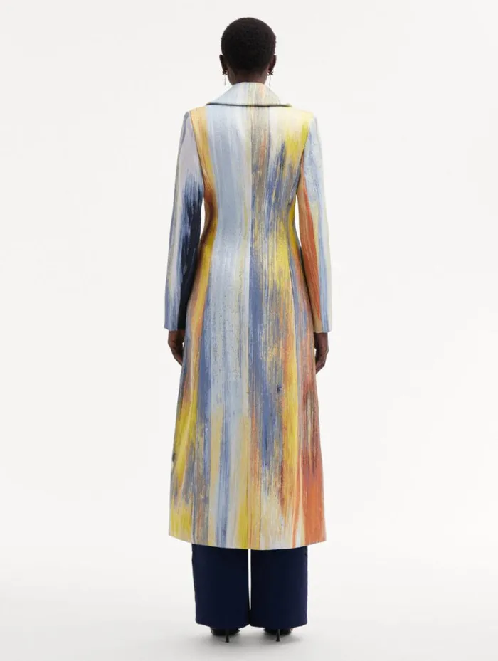 Women Abstract Brushstroke Jacquard Coat Calendula Multi Oscar De La Renta Jackets and Coats Women Abstract Brushstroke Jacquard Coat Calendula Multi Oscar De La Renta Jackets and Coats
