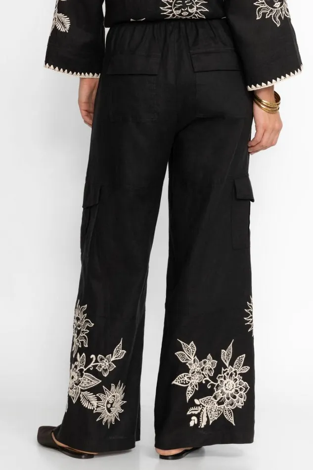 Women ADDISON DRAWSTRING WIDE LEG PANT Black Johnny Was Bottoms Women ADDISON DRAWSTRING WIDE LEG PANT Black Johnny Was Bottoms