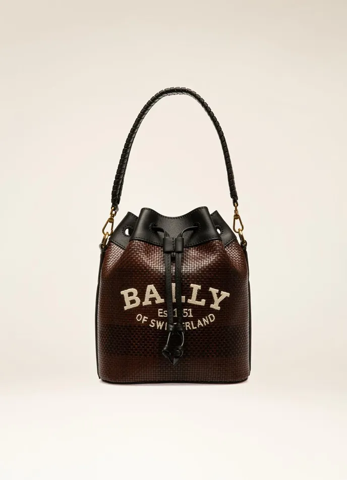 Women Bally Crossbody Bags Cleoh 8211 Leather Bucket Bag In Brown
