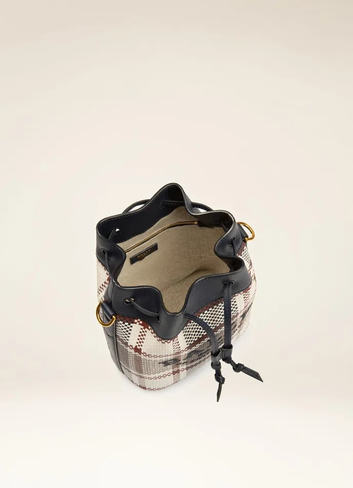 Women Bally Crossbody Bags Cleoh 8211 Leather Bucket Bag In Taupe and Navy