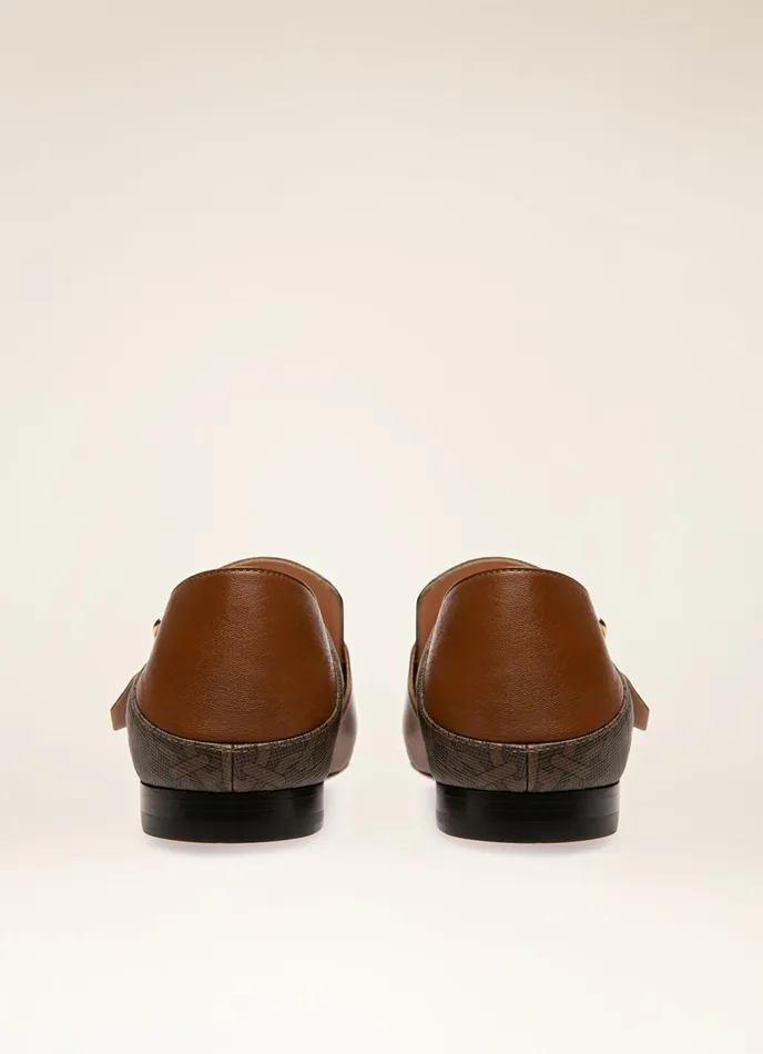 Women Bally Flats and Moccasins Janelle 8211 Leather and TPU Loafers In Brown