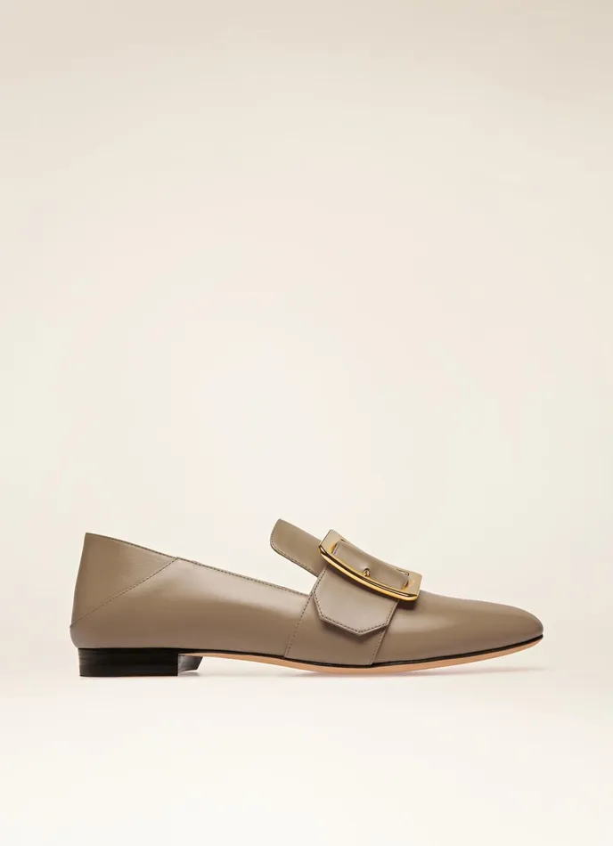Women Bally Flats and Moccasins Janelle 8211 Leather Loafers In Taupe