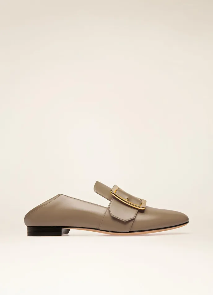 Women Bally Flats and Moccasins Janelle 8211 Leather Loafers In Taupe
