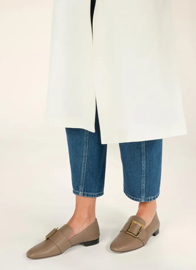 Women Bally Flats and Moccasins Janelle 8211 Leather Loafers In Taupe