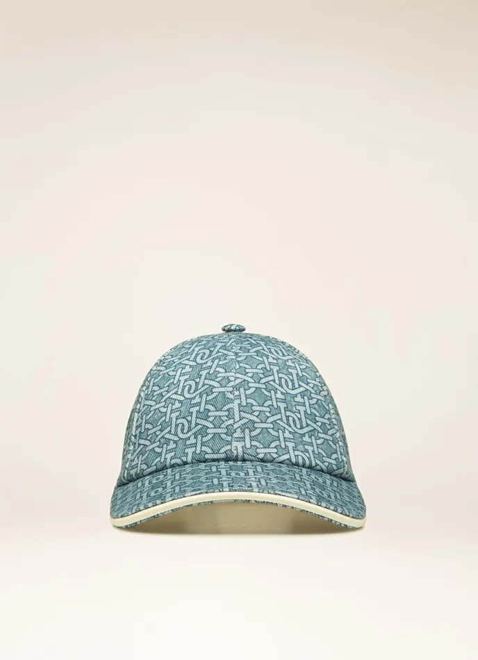 Women Bally Gloves And Hats Bmonogram Cap 8211 Cotton Hat In Blue