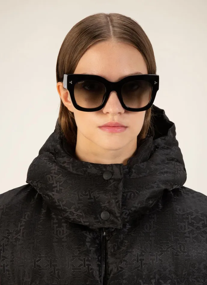 Women Bally Outerwear BMonogram Puffer Jacket 8211 Nylon Outerwear In Black