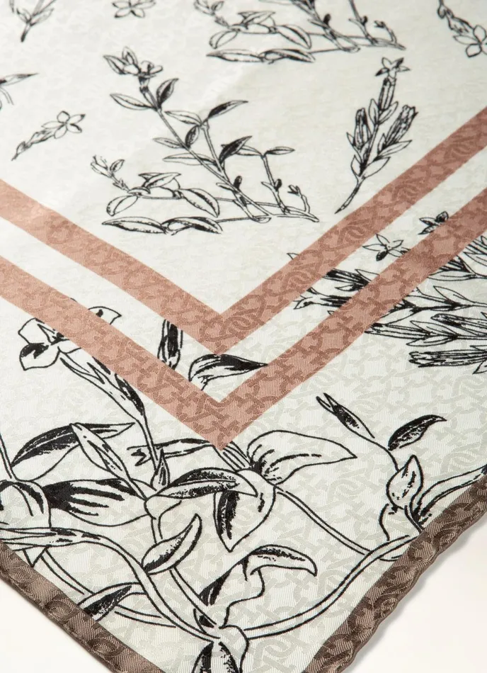 Women Bally Scarves Floral Carr 8211 Silk Scarf In Bone