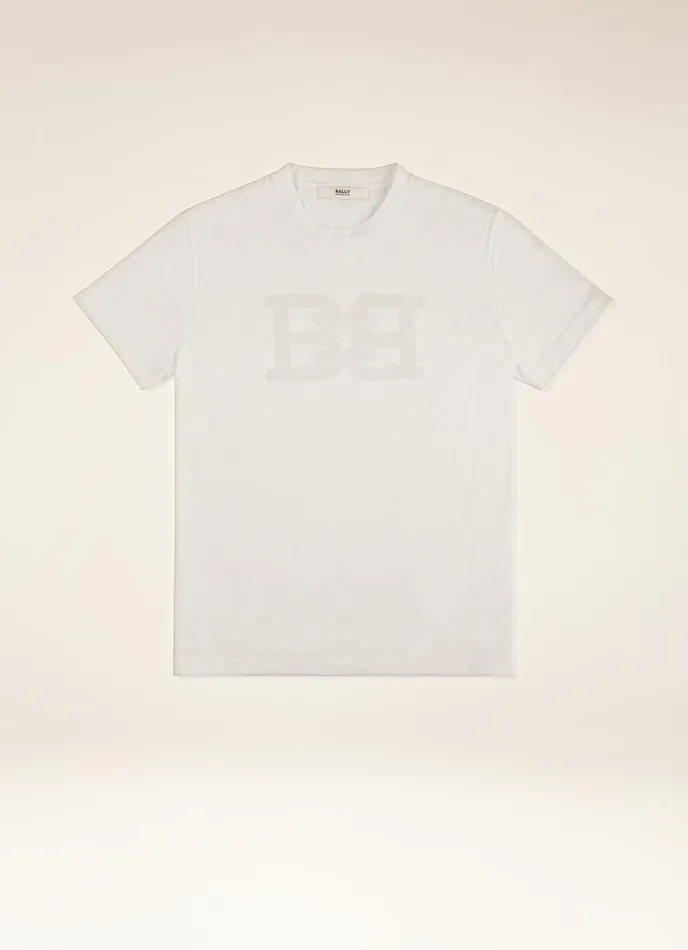 Women Bally Tops BChain TShirt 8211 Cotton Top In White