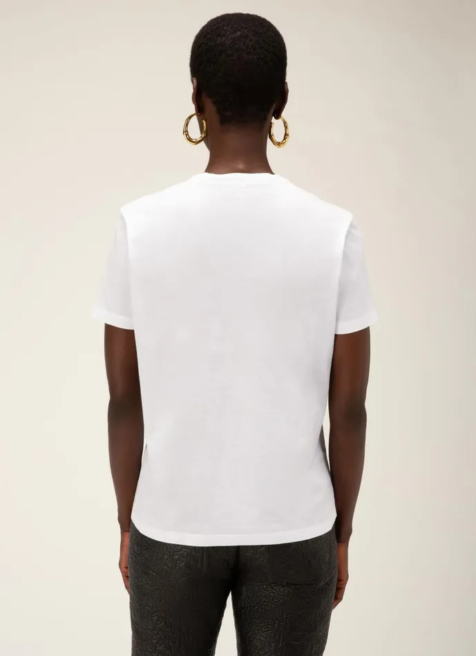 Women Bally Tops BChain TShirt 8211 Cotton Top In White