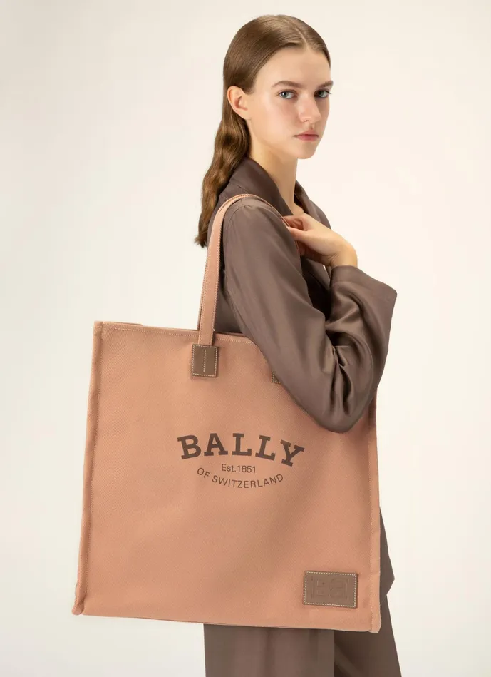 Women Bally Tote Bags Crystalia XL 8211 Fabric Tote Bag In Pink