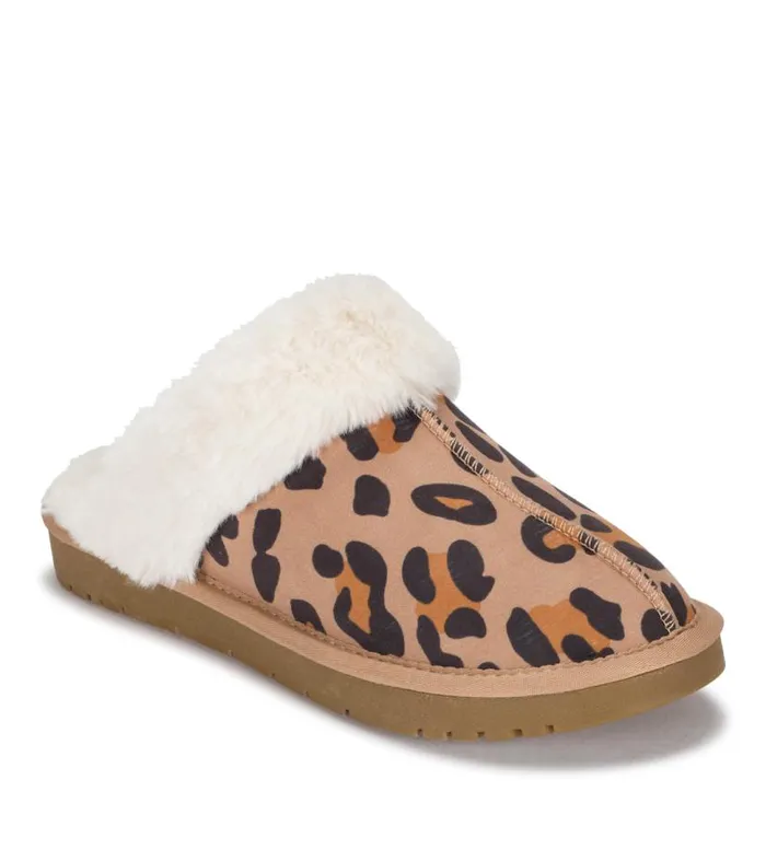 Women Baretraps Flats and Loafers Teegan Clog Slipper Leopard