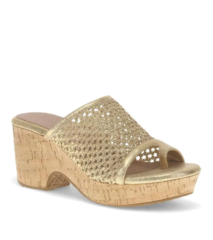 Women Baretraps Slides and Slip On Sandals Bethie Wedge Sandal Old Gold