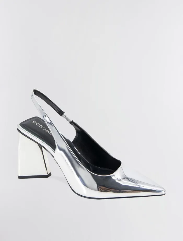 Women BCBG Shoes Trina Pump Heel Silver