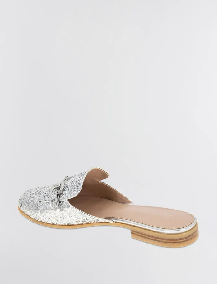 Women BCBG Shoes Zorie Loafer Mule Silver Rock Glitter Women BCBG Shoes Zorie Loafer Mule Silver Rock Glitter