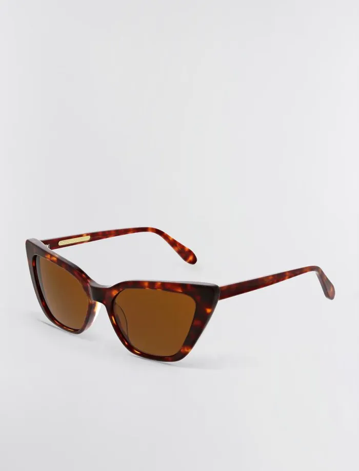 Women BCBG Sunglasses Kendall Cat Eye Sunglasses Brown Demi