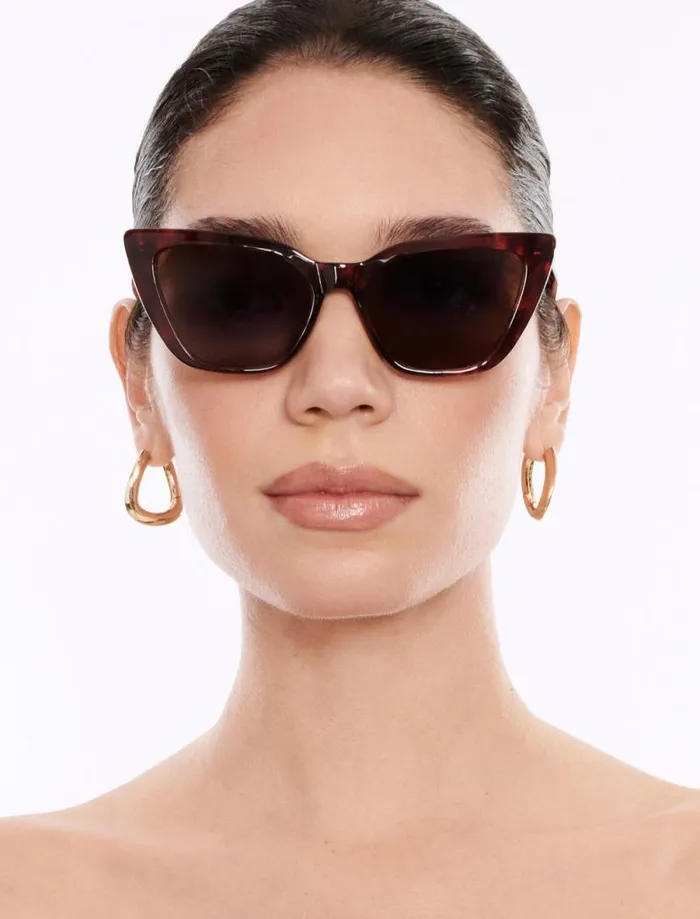 Women BCBG Sunglasses Kendall Cat Eye Sunglasses Brown Demi