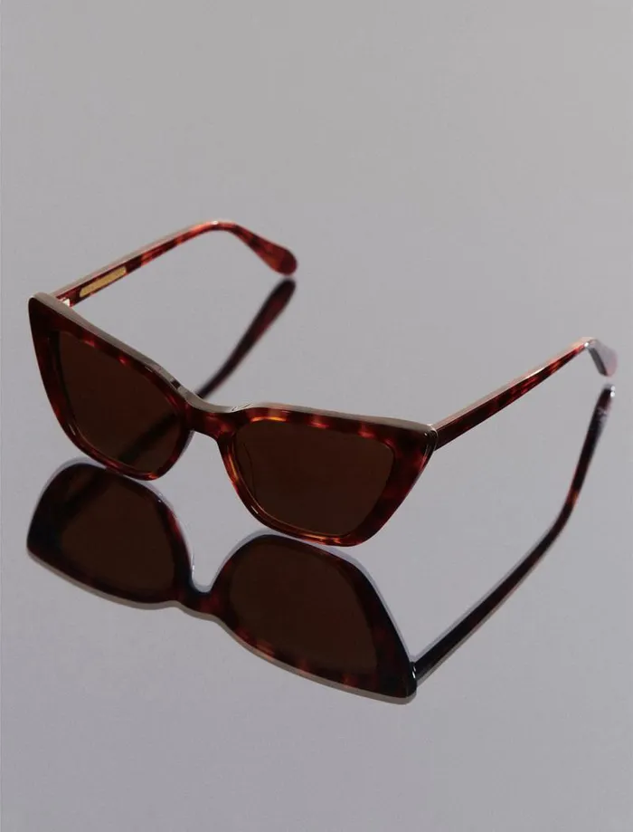 Women BCBG Sunglasses Kendall Cat Eye Sunglasses Brown Demi