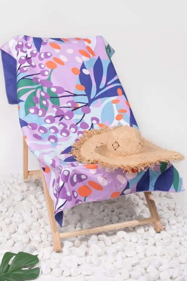 Women Beach Blankets Cupshe Lavender Lush Leafy Print Beach Blanket Multicolor