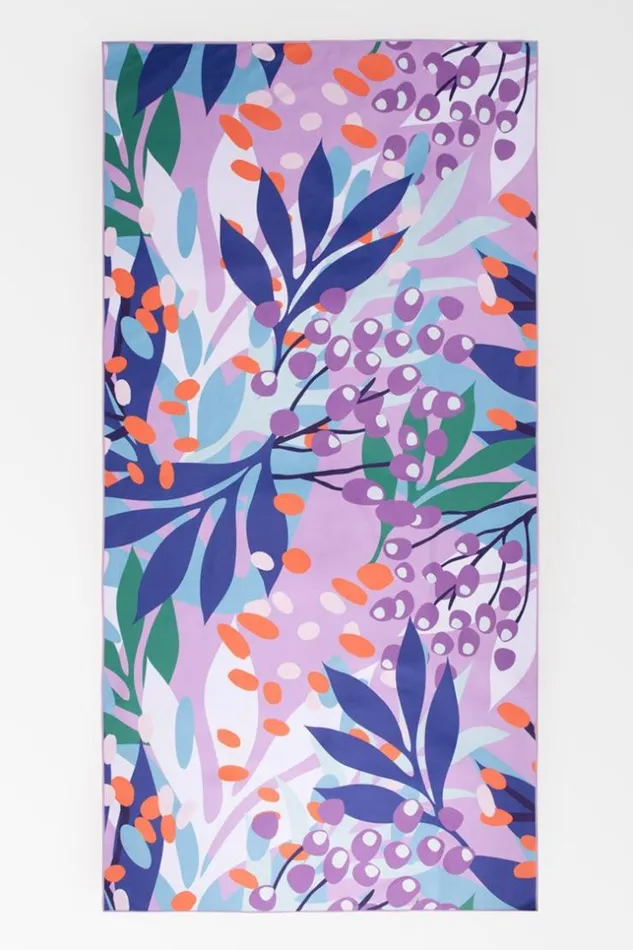 Women Beach Blankets Cupshe Lavender Lush Leafy Print Beach Blanket Multicolor