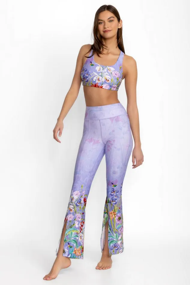 Women Bee Active High Waist Slit Legging Daphne Purple Johnny Was Active