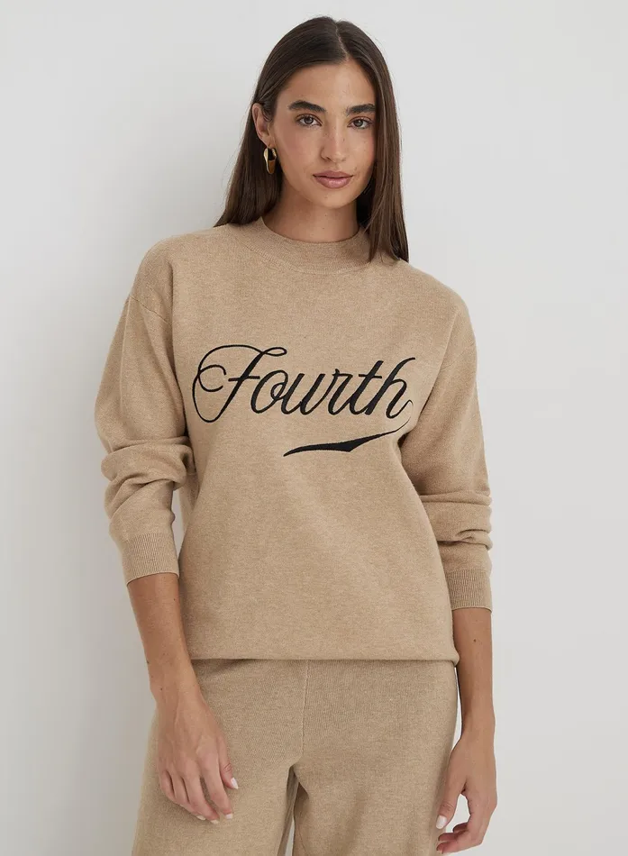 Women Beige Knitted Fourth Jumper Avery 4th and Reckless Knitwear