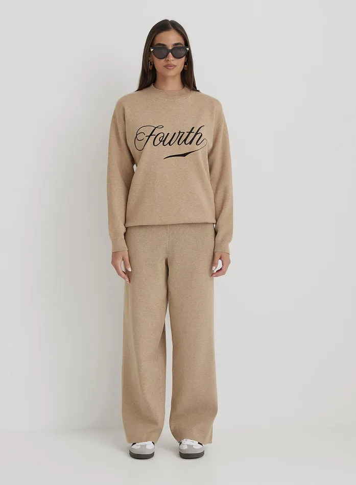 Women Beige Knitted Fourth Jumper Avery 4th and Reckless Knitwear