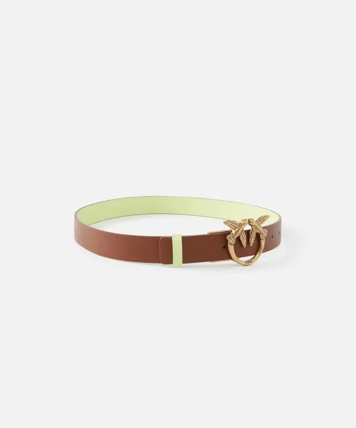 Women Belts Pinko Reversible Love Birds Belt 3cm Browngreenantiquegold Women Belts Pinko Reversible Love Birds Belt 3cm Browngreenantiquegold