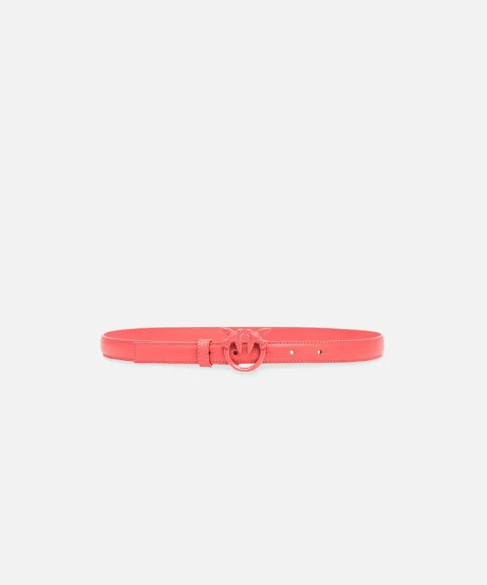 Women Belts Pinko Thin Colourblock Love Birds Leather Belt 2cm Coral Spicedcolourblock Women Belts Pinko Thin Colourblock Love Birds Leather Belt 2cm Coral Spicedcolourblock