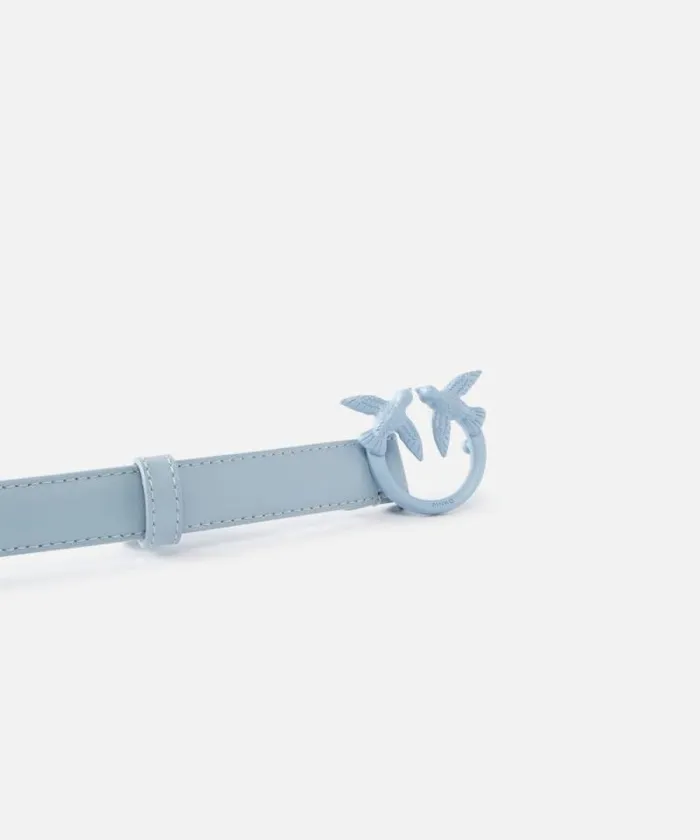 Women Belts Pinko Thin Colourblock Love Birds Leather Belt 2cm Light Blueblock Colour Women Belts Pinko Thin Colourblock Love Birds Leather Belt 2cm Light Blueblock Colour