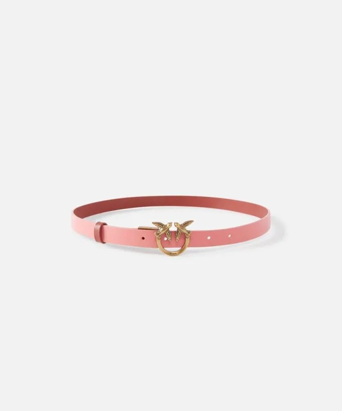 Women Belts Pinko Thin Doubleface Leather Belt With Buckle 2cm Pinkredantique Gold Women Belts Pinko Thin Doubleface Leather Belt With Buckle 2cm Pinkredantique Gold