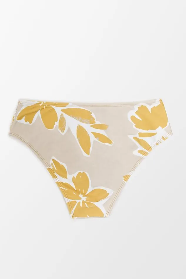 Women Bikini Bottoms Cupshe Delicate Expressions Side Shirred Mid Rise Bikini Bottom Multicolor