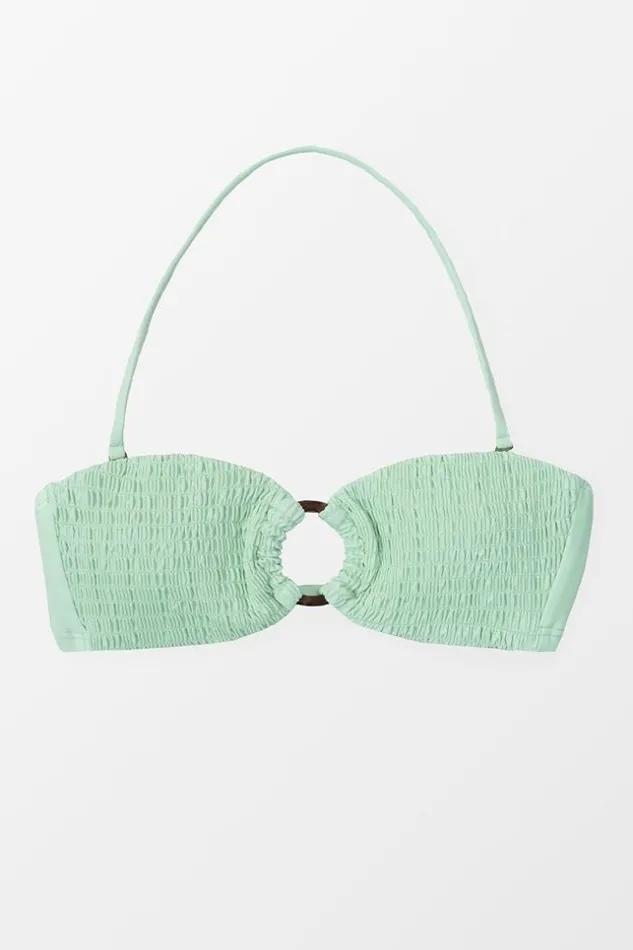 Women Bikini Tops Cupshe Destini Smocked Oring Bikini Top Green