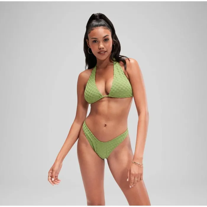Women Bikinis and Tankinis Speedo FLU3NTE Terry Triange Bikini Top Green