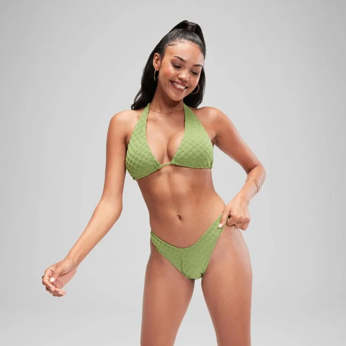Women Bikinis and Tankinis Speedo FLU3NTE Terry Triange Bikini Top Green