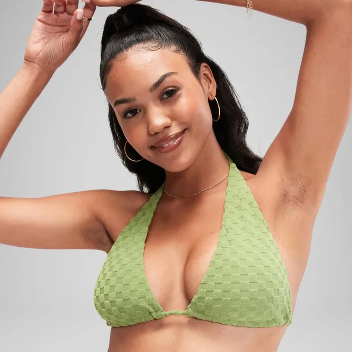 Women Bikinis and Tankinis Speedo FLU3NTE Terry Triange Bikini Top Green