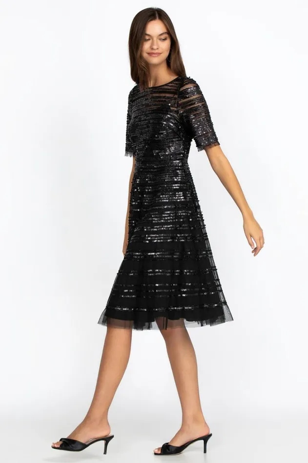 Women Black Beaded Mesh Dress Black Johnny Was Dresses Women Black Beaded Mesh Dress Black Johnny Was Dresses