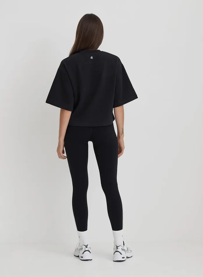 Women Black Oversized 1990 Graphic Boxy Sweat Top Benley 4th and Reckless Athleisure