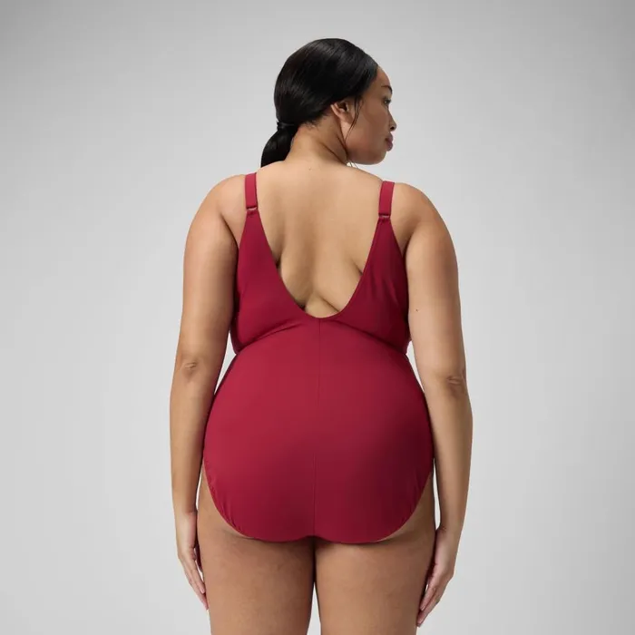 Women BodyShaping Speedo Women039s Plus Size Shaping AquaNite Swimsuit Red
