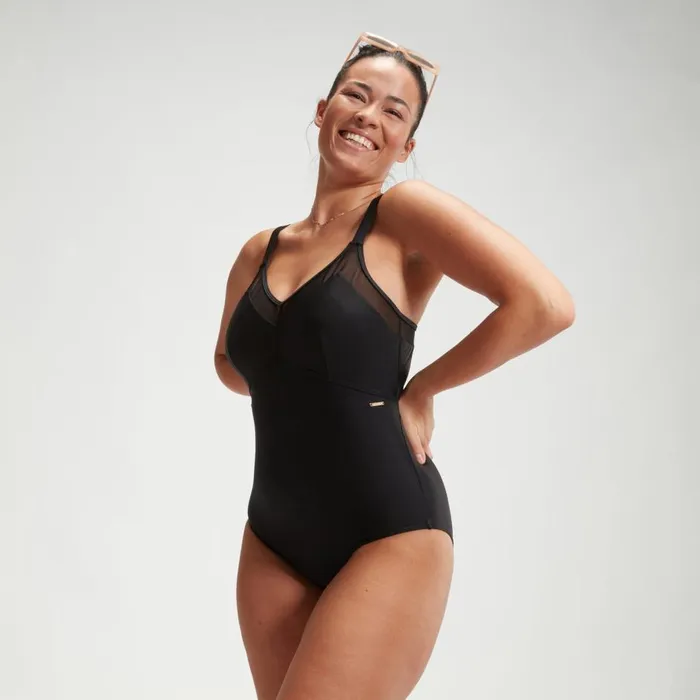 Women BodyShaping Speedo Women039s Shaping Mesh Detail Swimsuit Black