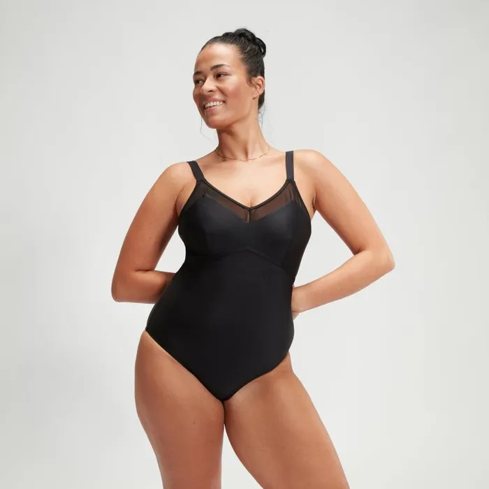 Women BodyShaping Speedo Women039s Shaping Mesh Detail Swimsuit Black