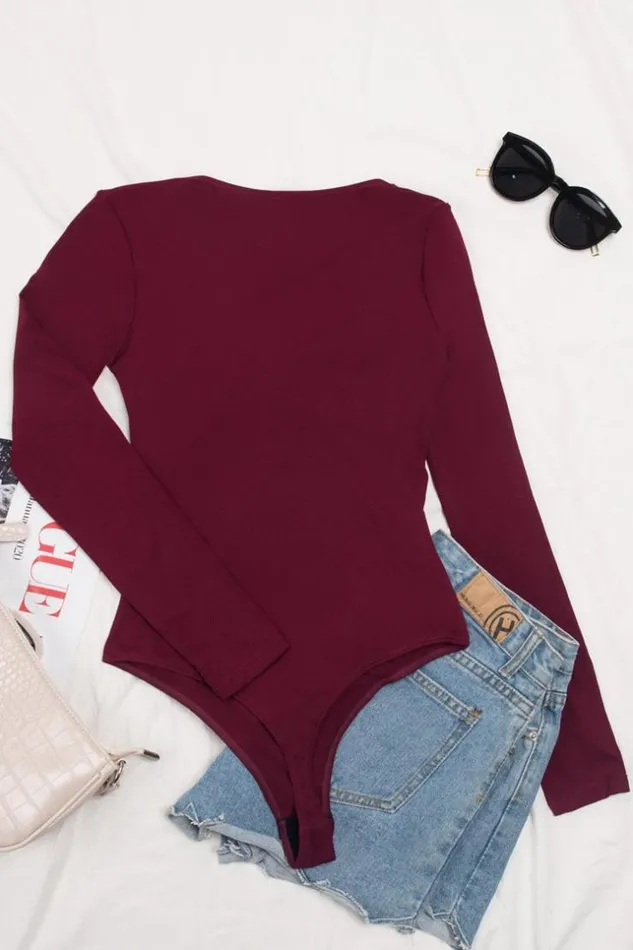 Women Bodysuits Cupshe Catalina Red Sweetheart Neck Bodysuit Red