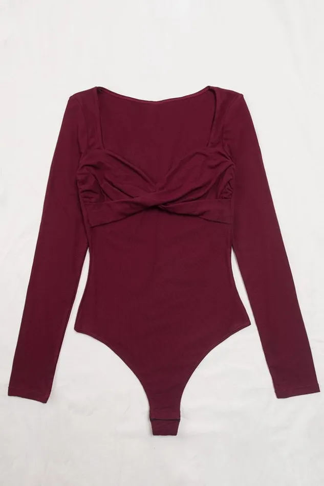 Women Bodysuits Cupshe Catalina Red Sweetheart Neck Bodysuit Red