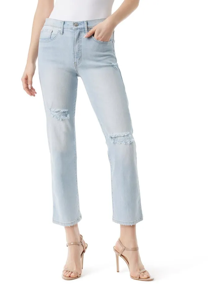 Women Bottoms Jessica Simpson Harmony Straight High Rise Jean In Rejoice