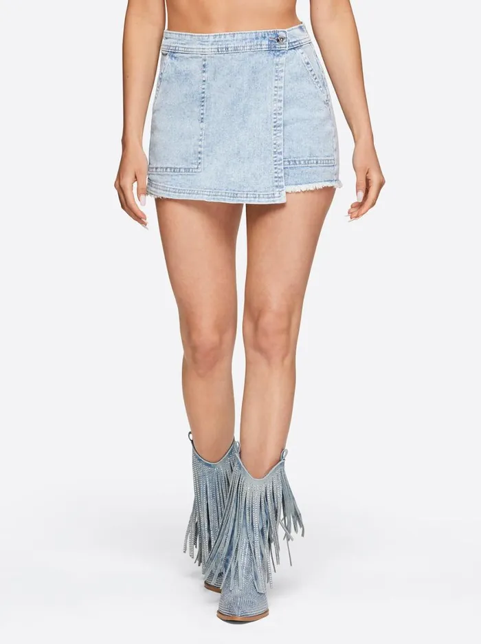 Women Bottoms Jessica Simpson High Rise Denim Skort In Heavenly