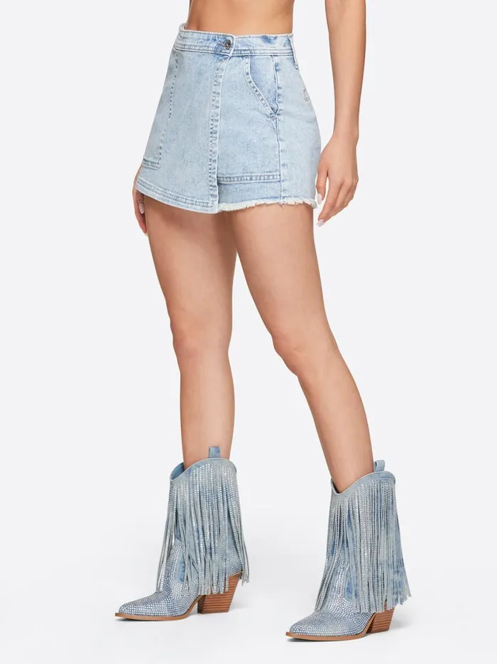 Women Bottoms Jessica Simpson High Rise Denim Skort In Heavenly