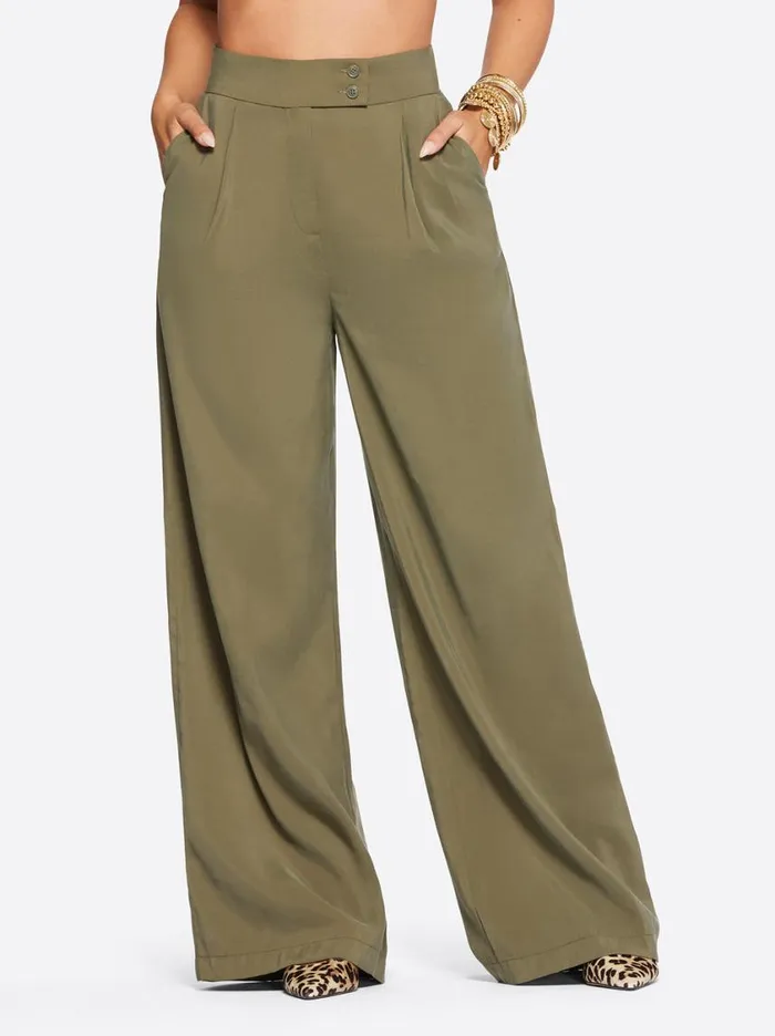 Women Bottoms Jessica Simpson Melba Wide Leg Trouser In Olive Night